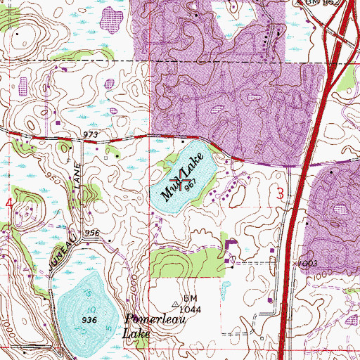 Topographic Map of Lake Camelot, MN