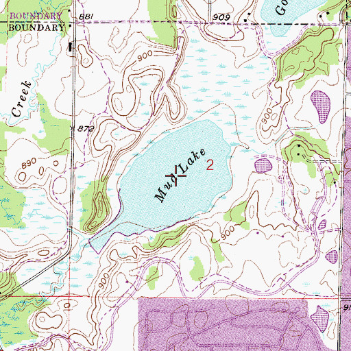 Topographic Map of Mud Lake, MN