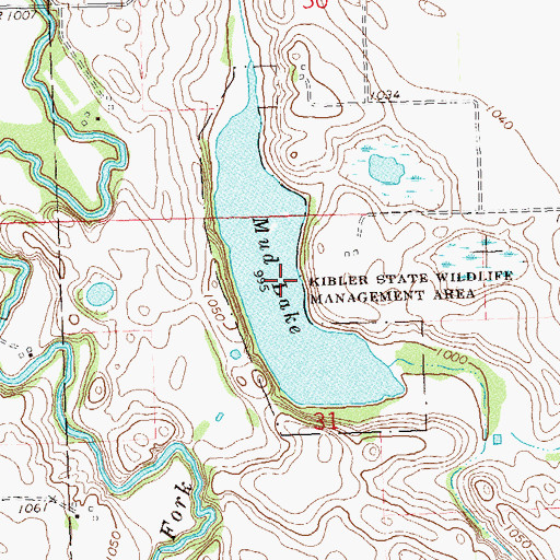 Topographic Map of Mud Lake, MN