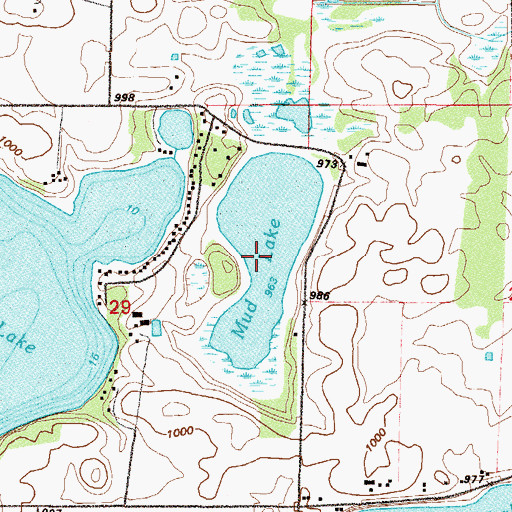 Topographic Map of Mud Lake, MN