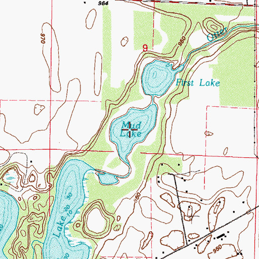 Topographic Map of Mud Lake, MN