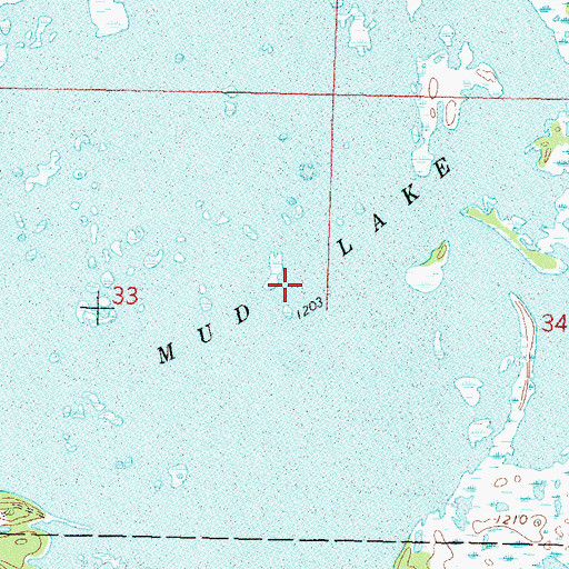 Topographic Map of Lake Monongalia, MN
