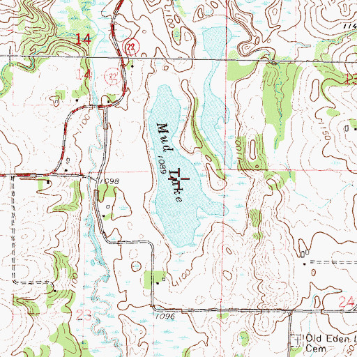 Topographic Map of Mud Lake, MN