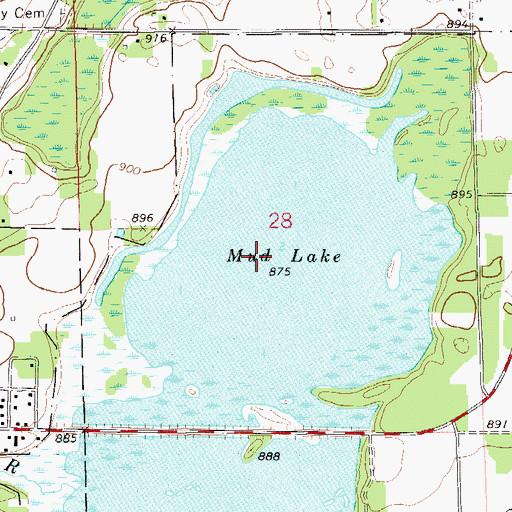 Topographic Map of Mud Lake, MN