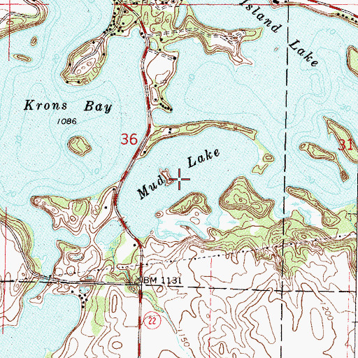 Topographic Map of Mud Lake, MN