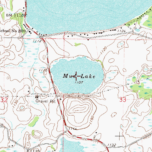 Topographic Map of Mud Lake, MN