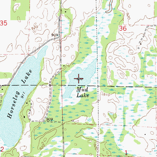 Topographic Map of Mud Lake, MN