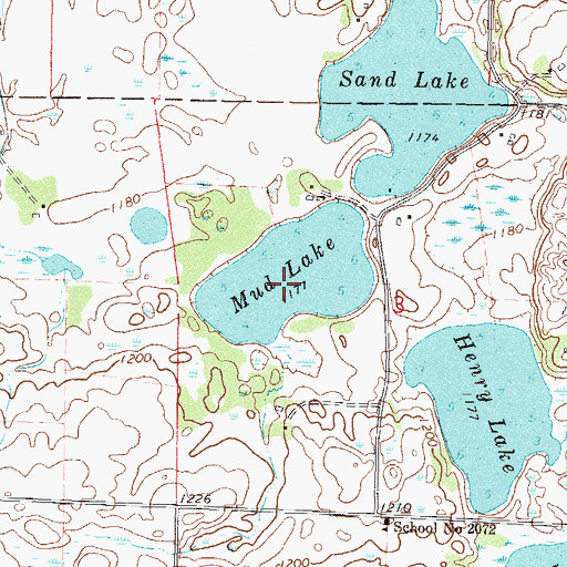 Topographic Map of Mud Lake, MN