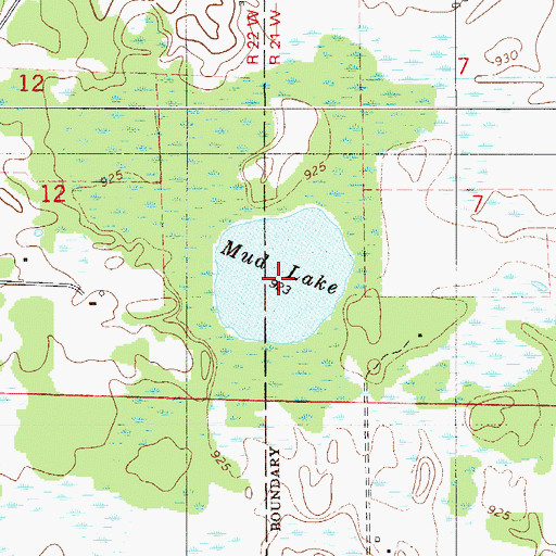 Topographic Map of Mud Lake, MN