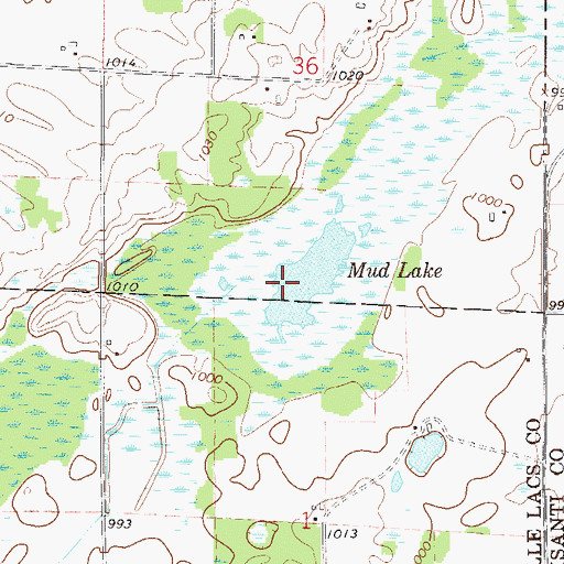 Topographic Map of Mud Lake, MN