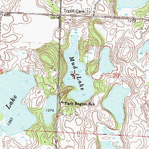 Topographic Map of Mud Lake, MN