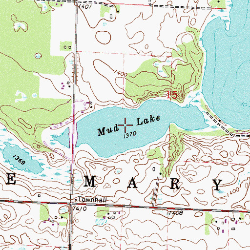 Topographic Map of Mud Lake, MN
