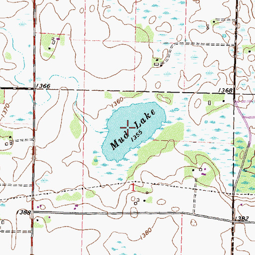 Topographic Map of Mud Lake, MN