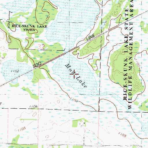 Topographic Map of Mud Lake, MN