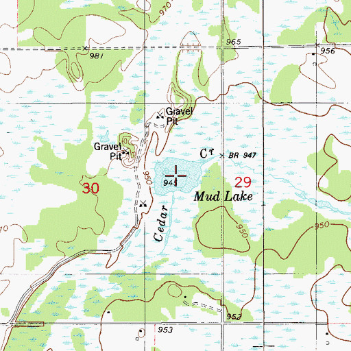 Topographic Map of Mud Lake, MN