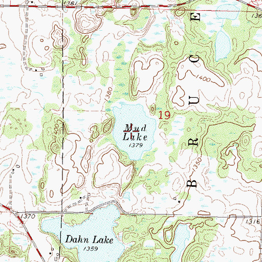 Topographic Map of Mud Lake, MN