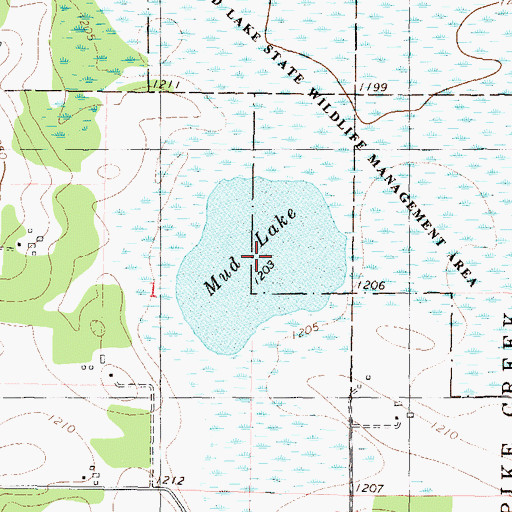 Topographic Map of Mud Lake, MN