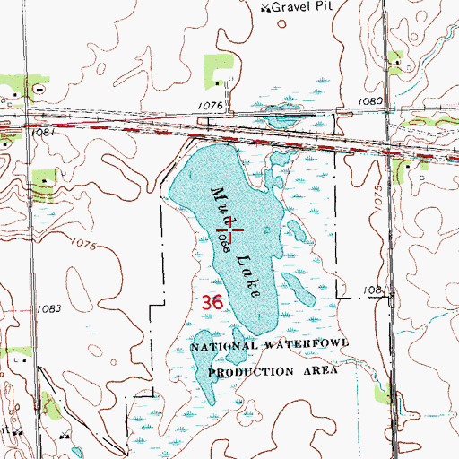 Topographic Map of Mud Lake, MN