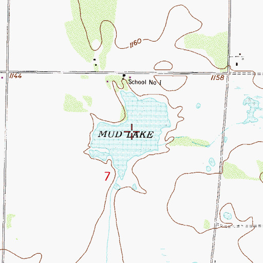 Topographic Map of Mud Lake, MN