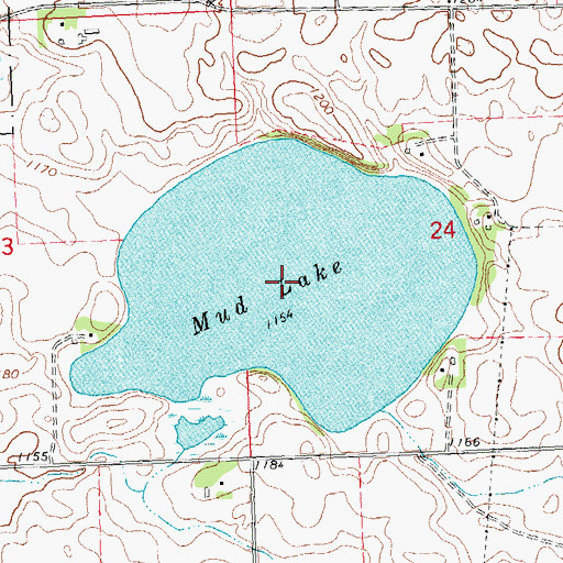 Topographic Map of Mud Lake, MN