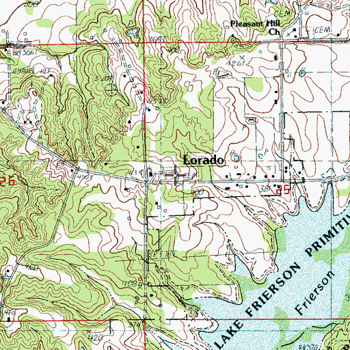 Topographic Map of Lorado Cemetery, AR