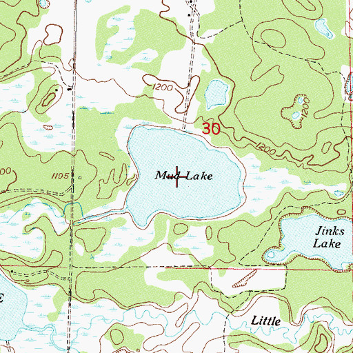 Topographic Map of Mud Lake, MN