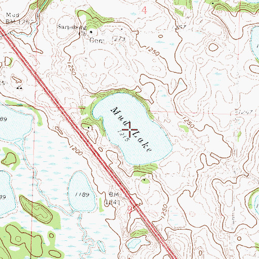 Topographic Map of Mud Lake, MN