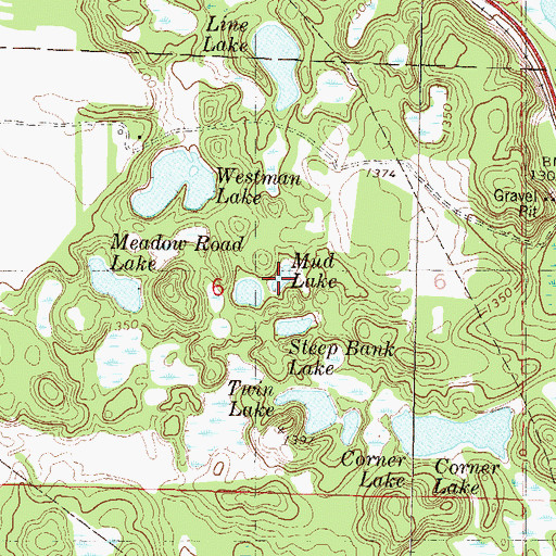 Topographic Map of Mud Lake, MN