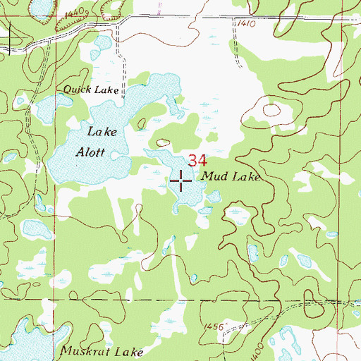 Topographic Map of Mud Lake, MN