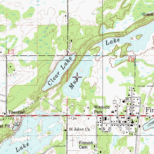 Topographic Map of Mud Lake, MN