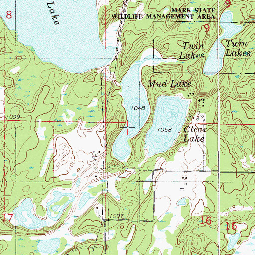 Topographic Map of Mud Lake, MN