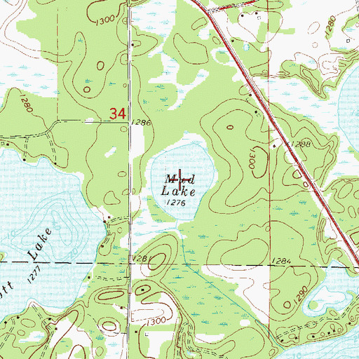 Topographic Map of Mud Lake, MN