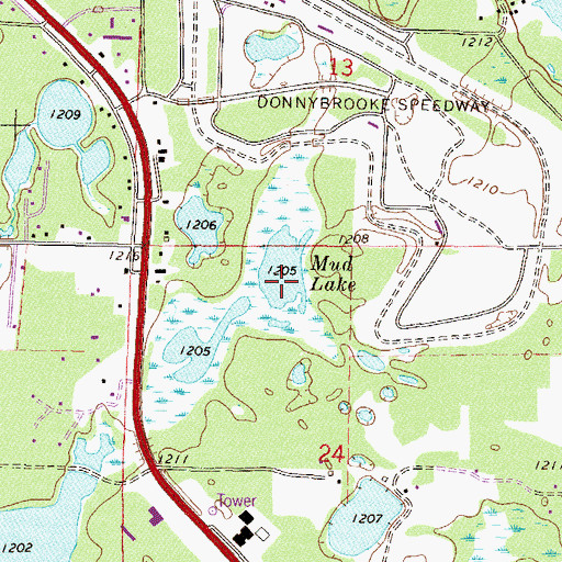 Topographic Map of Mud Lake, MN