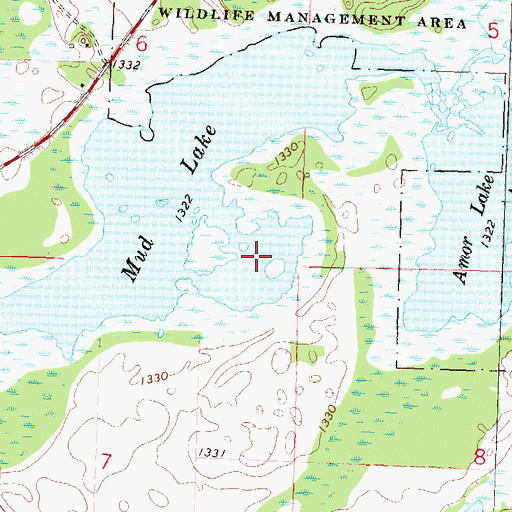 Topographic Map of Mud Lake, MN