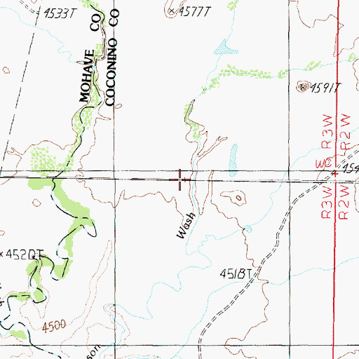 Topographic Map of Johnson Wash, AZ