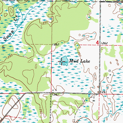 Topographic Map of Mud Lake, MN