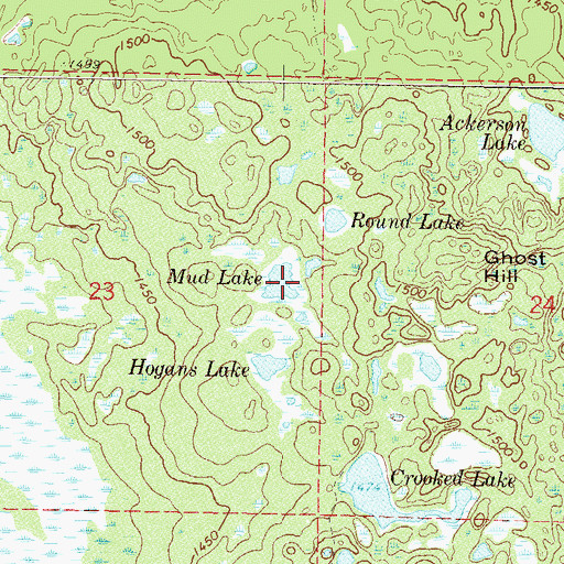 Topographic Map of Mud Lake, MN