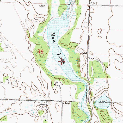 Topographic Map of Mud Lake, MN