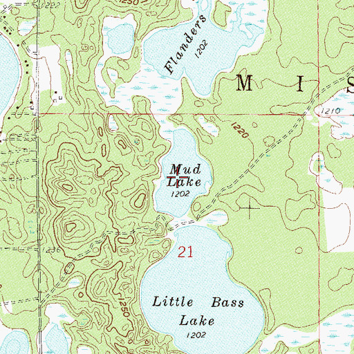 Topographic Map of Mud Lake, MN