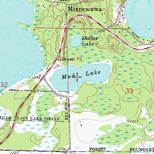 Topographic Map of Mud Lake, MN