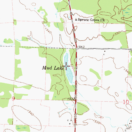 Topographic Map of Mud Lake, MN