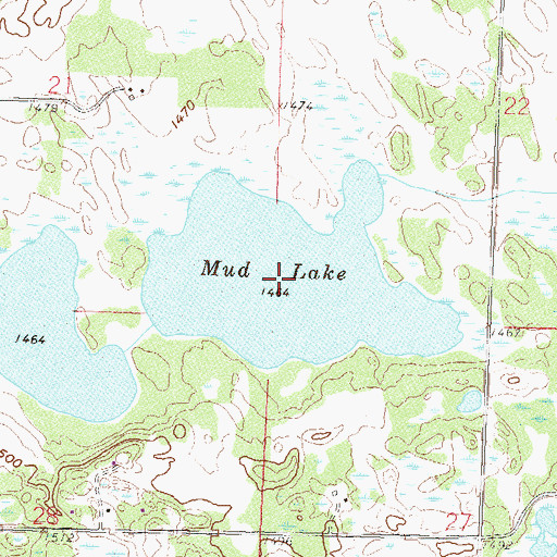 Topographic Map of Mud Lake, MN