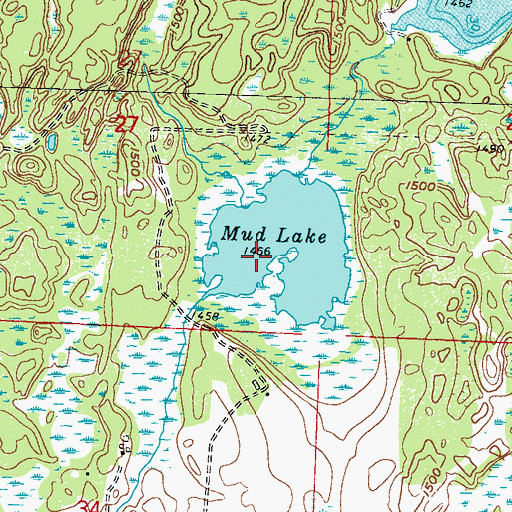 Topographic Map of Mud Lake, MN