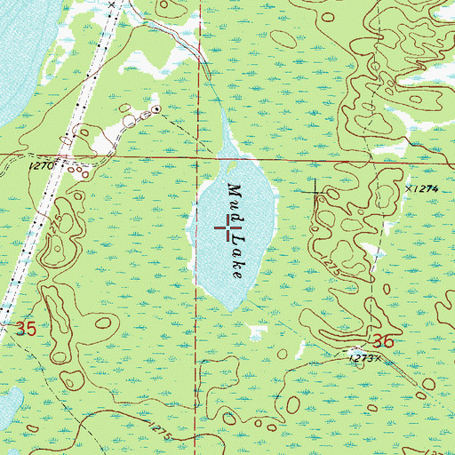 Topographic Map of Mud Lake, MN