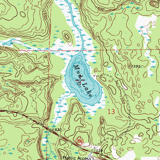 Topographic Map of Mud Lake, MN