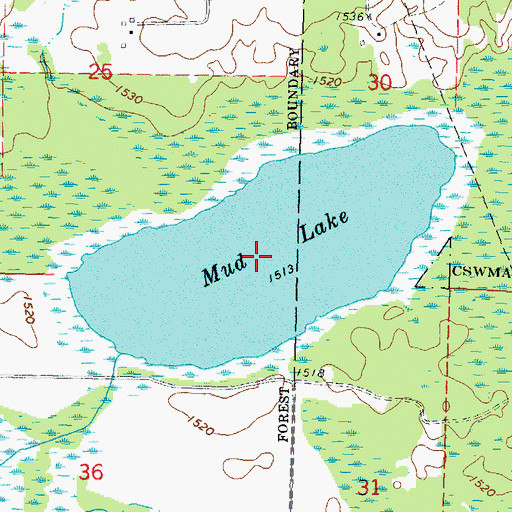 Topographic Map of Mud Lake, MN