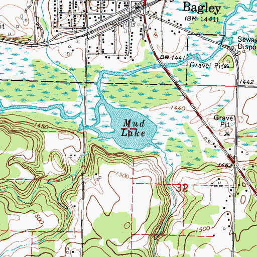Topographic Map of Mud Lake, MN