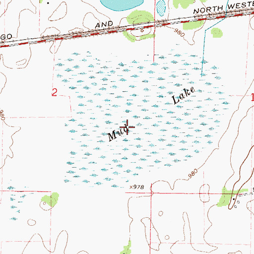 Topographic Map of Mud Lake, MN