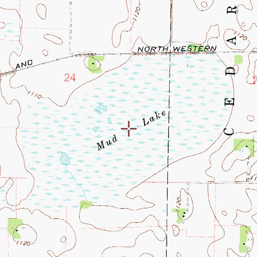 Topographic Map of Mud Lake, MN
