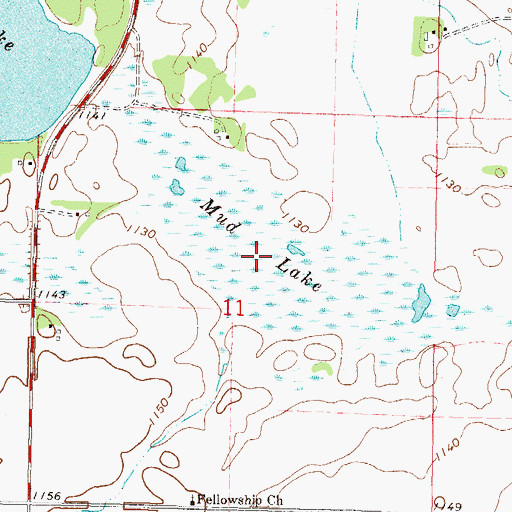 Topographic Map of Hendrickson Lake, MN